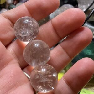 3 Mini Clear Quartz Spheres